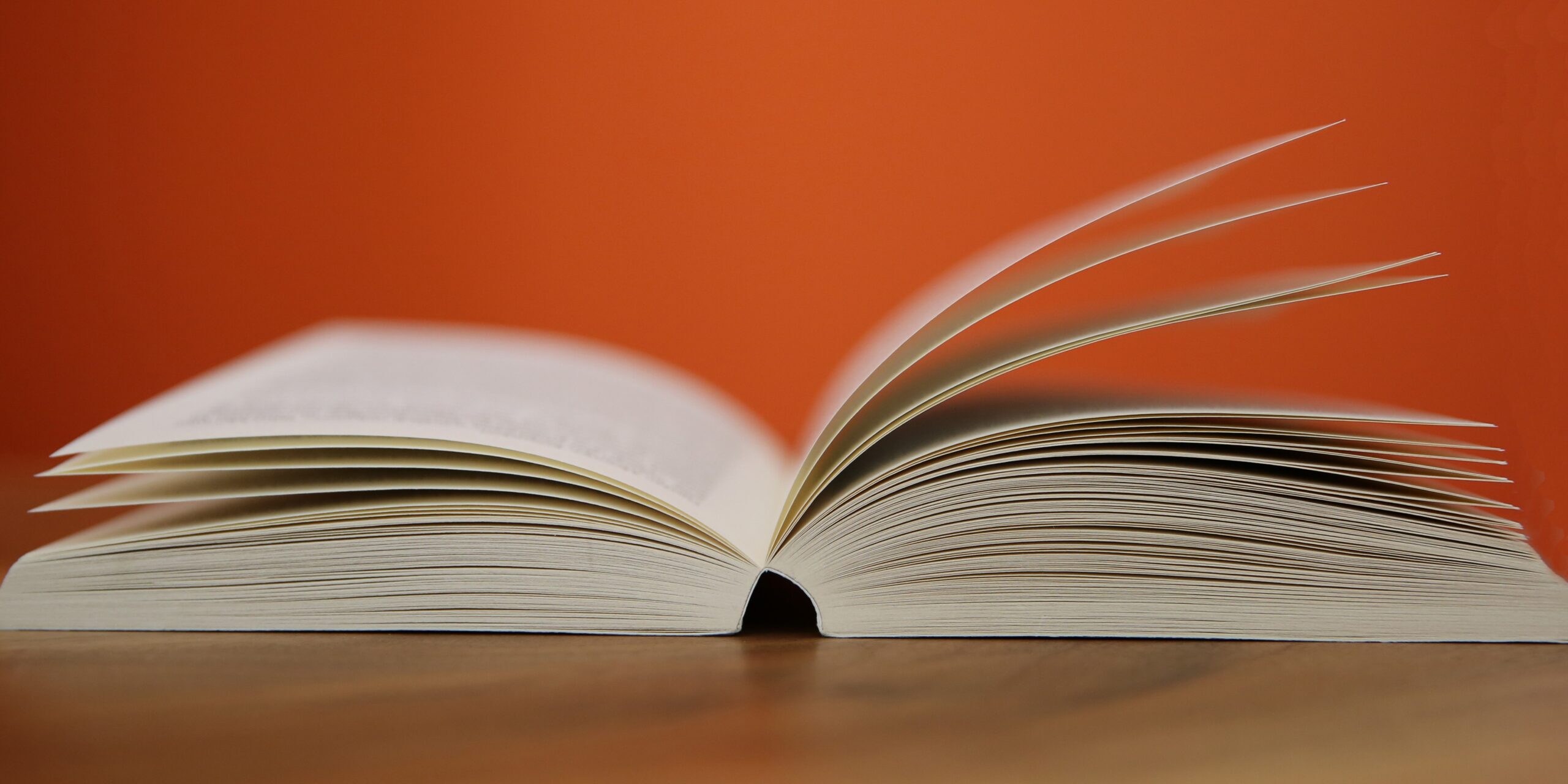 book flipped open on table